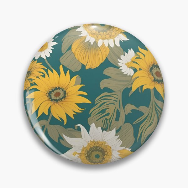 Item preview, sunflowers with white flowers in green background summer and spring collection designed and sold by Carlos Gudino.