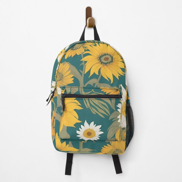 Item preview, sunflowers with white flowers in green background summer and spring collection designed and sold by Carlos Gudino.