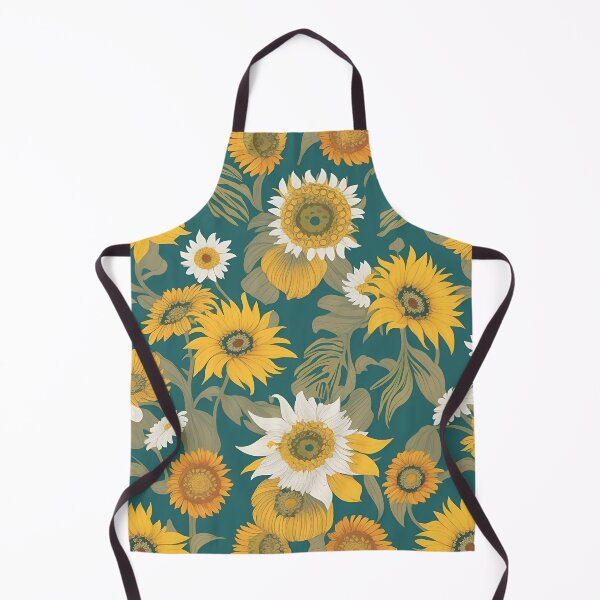 Item preview, sunflowers with white flowers in green background summer and spring collection designed and sold by Carlos Gudino.