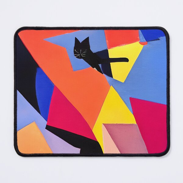Item preview, Midnight - Black Cat and Abstract Art designed and sold by CushyNest.