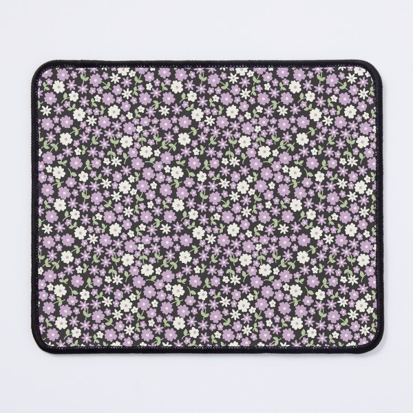 Item preview, MINI MICRO PRAIRIE STYLE DITSY DAISY FLOWERS PURPLE AND BLACK designed and sold by blomastudios.