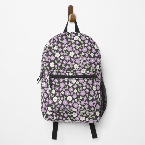 Item preview, MINI MICRO PRAIRIE STYLE DITSY DAISY FLOWERS PURPLE AND BLACK designed and sold by blomastudios.