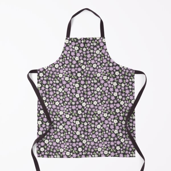 Item preview, MINI MICRO PRAIRIE STYLE DITSY DAISY FLOWERS PURPLE AND BLACK designed and sold by blomastudios.