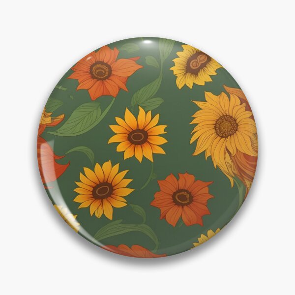 Item preview, sunflowers and beautiful red flowers in green background summer and spring fashion designed and sold by Carlos Gudino.