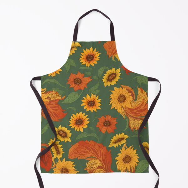 Item preview, sunflowers and beautiful red flowers in green background summer and spring fashion designed and sold by Carlos Gudino.