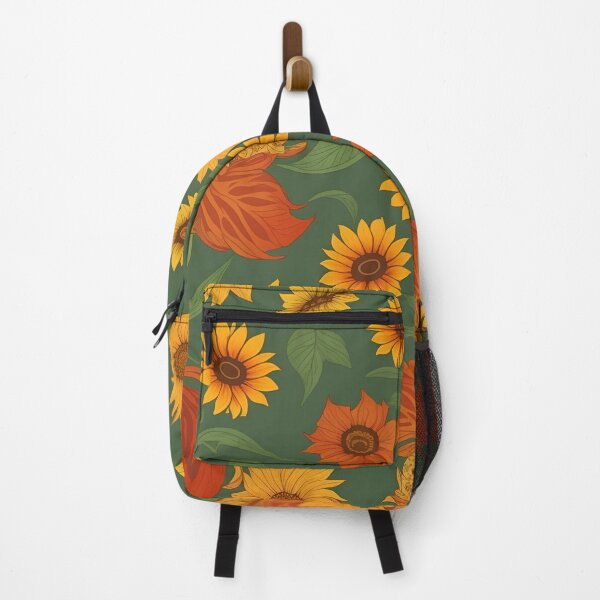 Item preview, sunflowers and beautiful red flowers in green background summer and spring fashion designed and sold by Carlos Gudino.