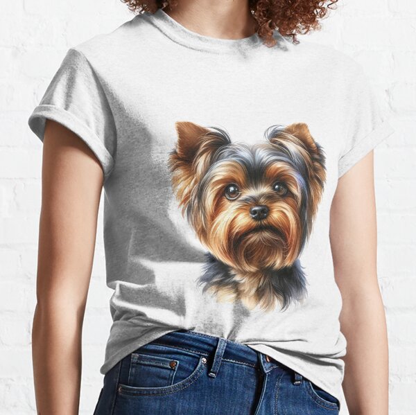 Badass Yorkie Dad T-Shirt Canvas Print by ishirt