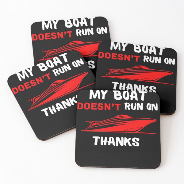 Item preview, MY BOAT DOESN'T RUN ON THANKS Sticker designed and sold by Benbera.