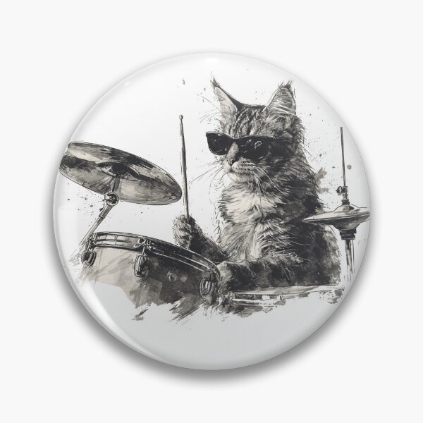 Item preview, Cat Playing Drums, Cat Grooviers designed and sold by KapuczeShop.