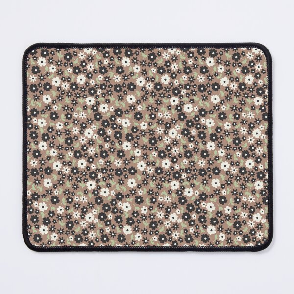 Item preview, MINI MICRO PRAIRIE STYLE DITSY DAISY FLOWERS BLACK AND BROWN designed and sold by blomastudios.