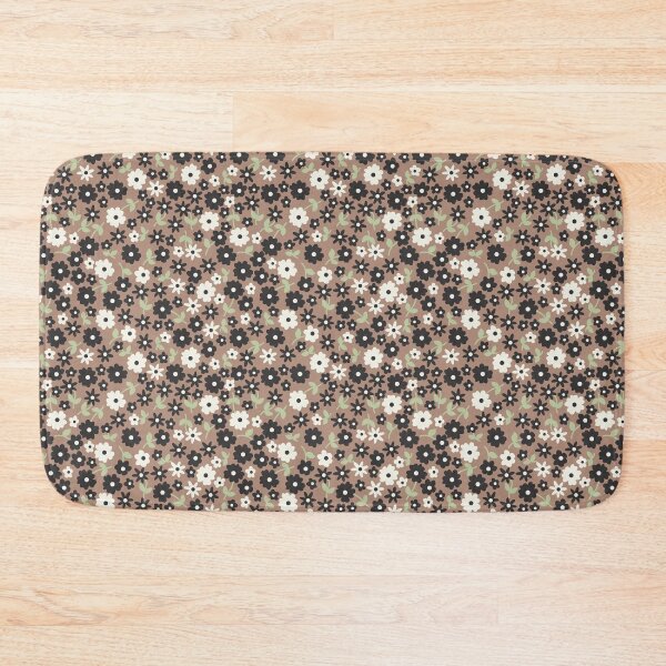 Item preview, MINI MICRO PRAIRIE STYLE DITSY DAISY FLOWERS BLACK AND BROWN designed and sold by blomastudios.