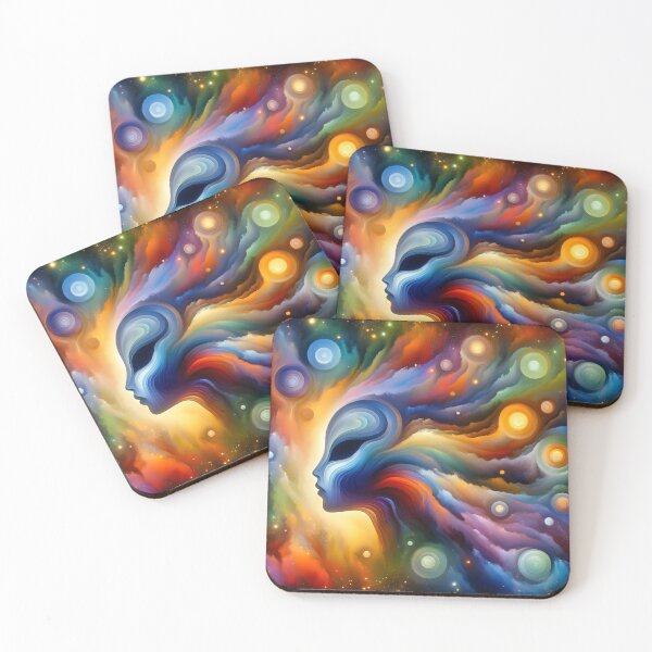 Item preview, Cosmic Harmony: Ethereal Starseed Alien in Tranquil Space designed and sold by ElLocoMus.