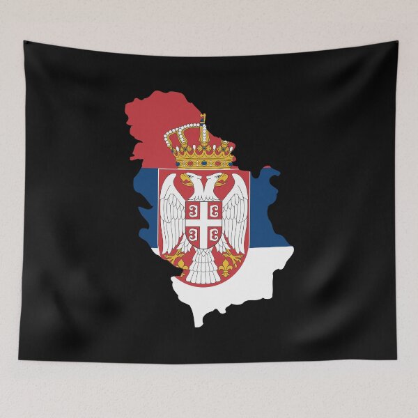 Item preview, Flag Map of Serbia designed and sold by feether-store.