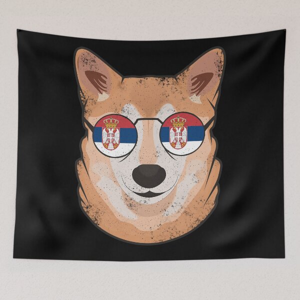 Item preview, Vintage Patriotic Shiba Inu Serbian Flag designed and sold by feether-store.