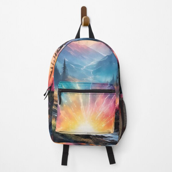 Item preview, "It can't always rain," - Rainbow colored landscape designed and sold by FunverAI.