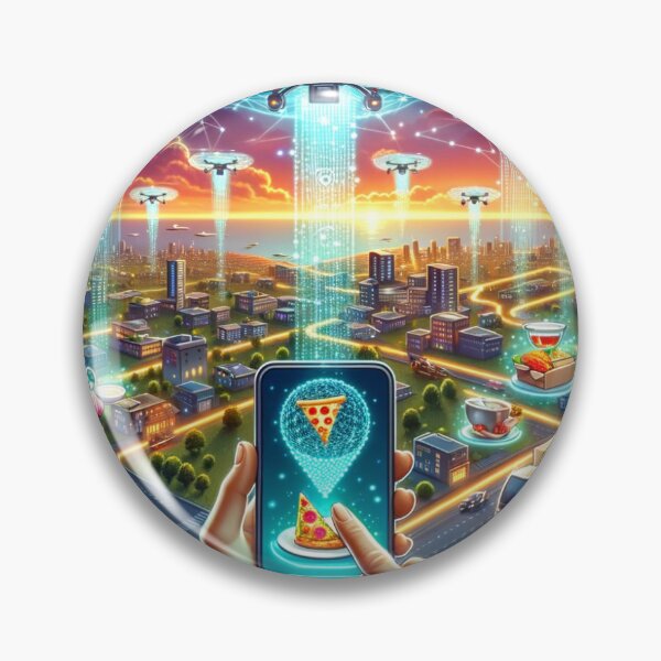Item preview, Futuristic Food Delivery Blockchain Concept designed and sold by Mugs and Shirts.