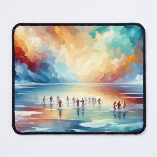 Item preview, Frosty Embrace: Serene Ice Bathing Love Canvas designed and sold by ElLocoMus.