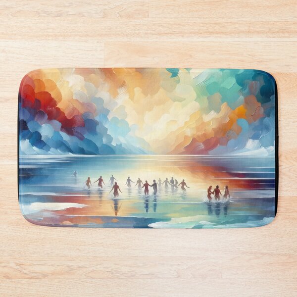 Item preview, Frosty Embrace: Serene Ice Bathing Love Canvas designed and sold by ElLocoMus.