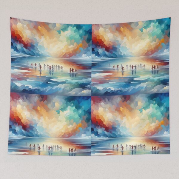 Item preview, Frosty Embrace: Serene Ice Bathing Love Canvas designed and sold by ElLocoMus.