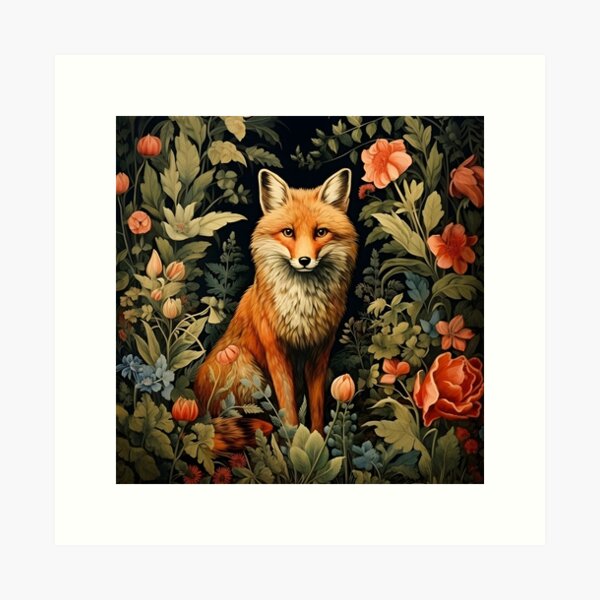 Item preview, Vintage Forest Fox William Morris Style designed and sold by Marina3333.