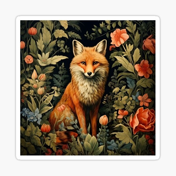 Item preview, Vintage Forest Fox William Morris Style designed and sold by Marina3333.
