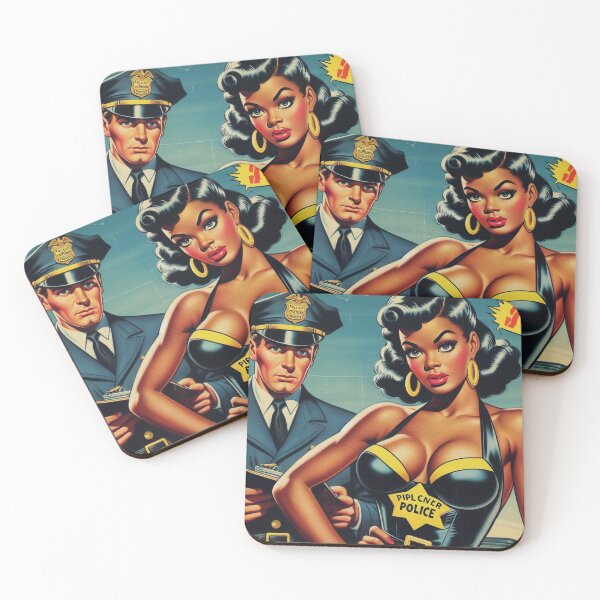 Item preview, Vintage Cop Pin up Illustration designed and sold by PulpVintage.