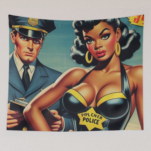 Item preview, Vintage Cop Pin up Illustration designed and sold by PulpVintage.