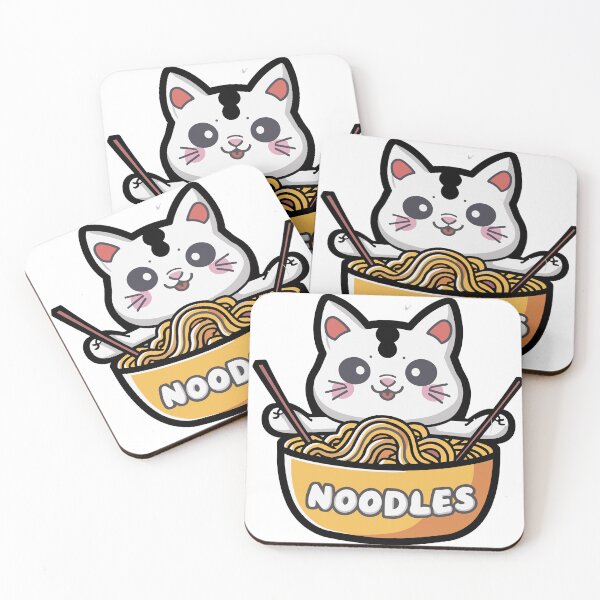 Item preview, cat eat noodles designed and sold by ALAXYM.