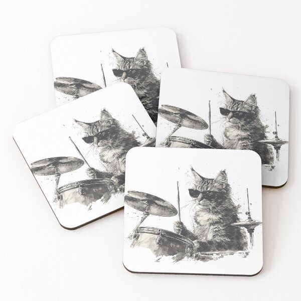 Item preview, Cat Playing Drums, Cat Grooviers designed and sold by KapuczeShop.