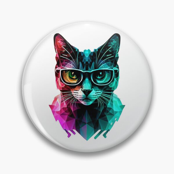 Item preview, Geek cat colorful painting designed and sold by GeekWardrobe.