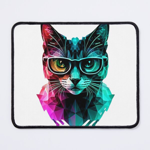 Item preview, Geek cat colorful painting designed and sold by GeekWardrobe.