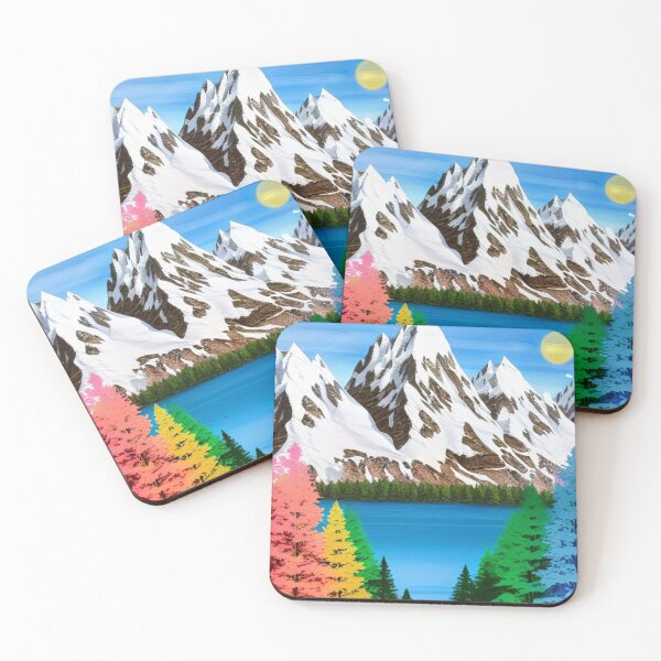 Item preview, Rainbow Trees and Mountains Landscape  designed and sold by BellaArtsy.