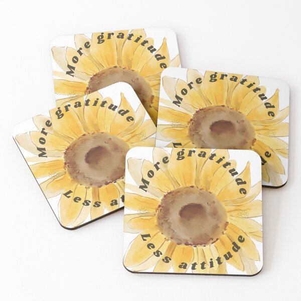 Item preview, Sunflower with more gratitude less attitude text designed and sold by photoartdesin.