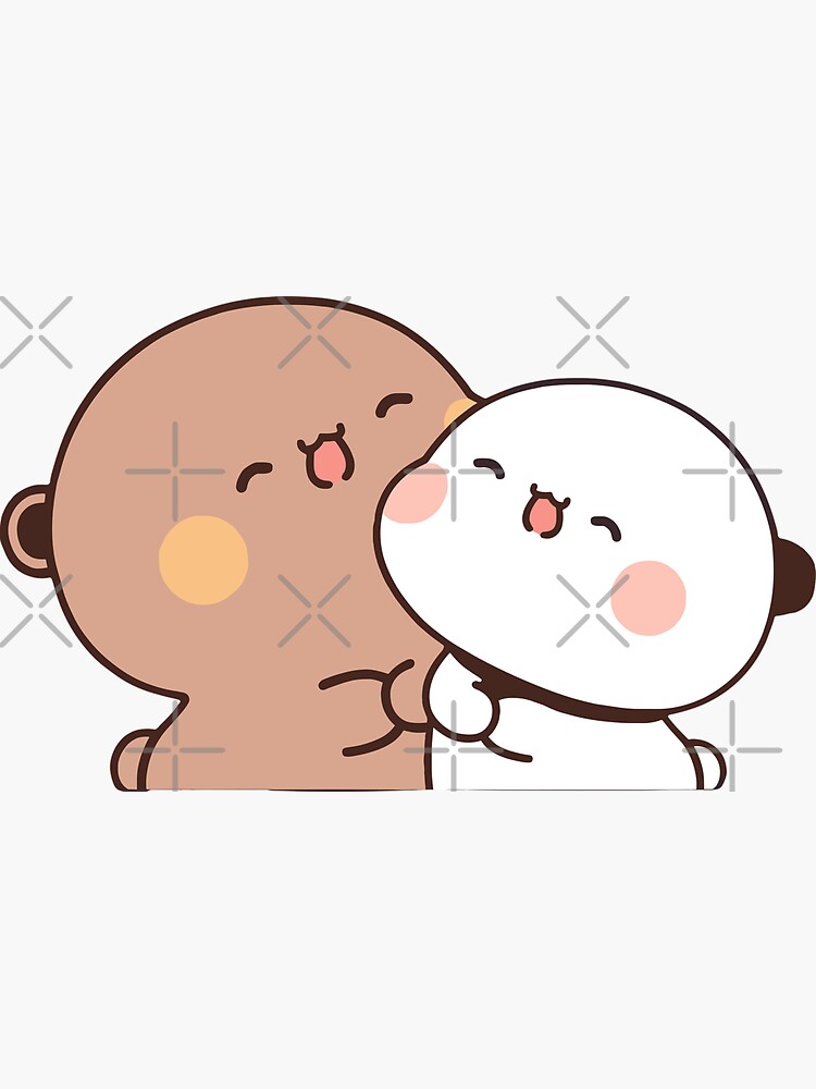 DuDu Bear and BuBu Panda's love story❤️ Sticker for Sale by Pandety