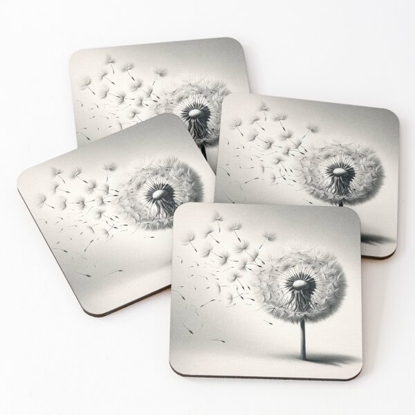 Item preview, Dandelion in black and white designed and sold by Content by Steph.