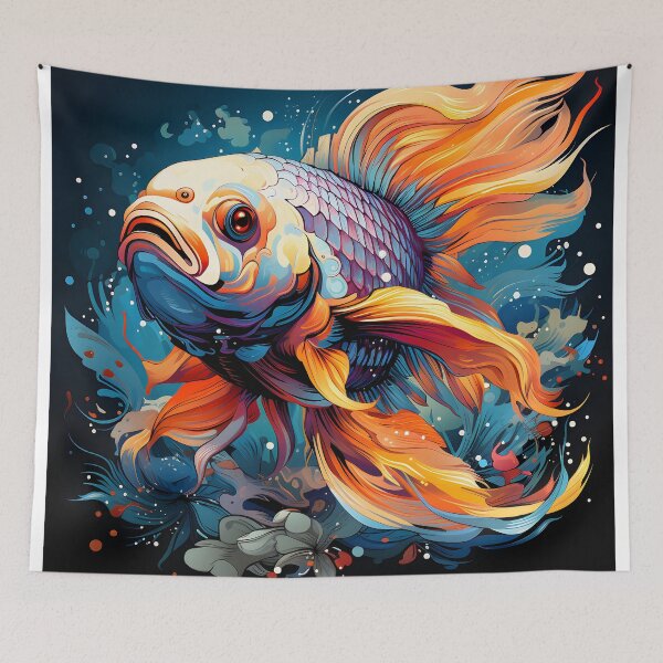 Item preview, Vibrant Aqueous Dance - Majestic Koi designed and sold by inkArtistryfine.