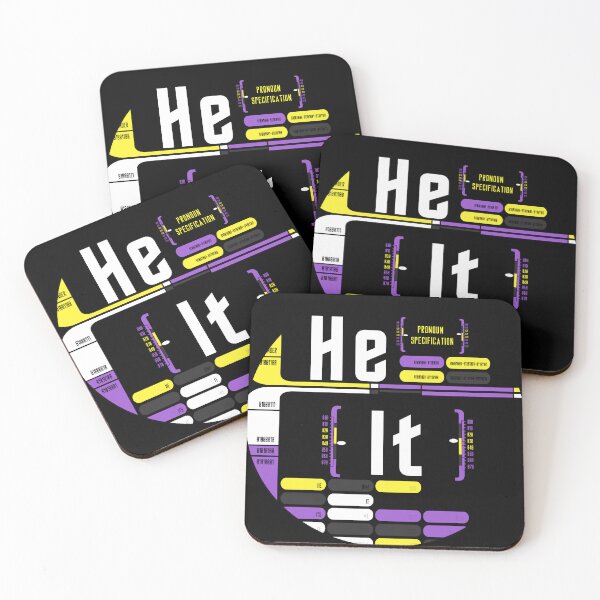 Item preview, Trek He/It pronoun pin (Non-bianary color-scheme) designed and sold by AzamiThorn.