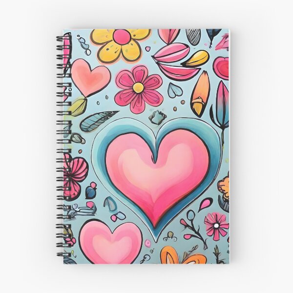 Artikelvorschau, Preppy Collage Doodles aus Herzen und Blumen entworfen und verkauft von Bomba Visual.