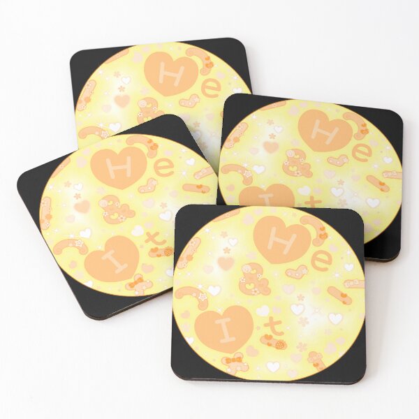 Item preview, Cutesy He/It pronoun pin (orange) designed and sold by AzamiThorn.