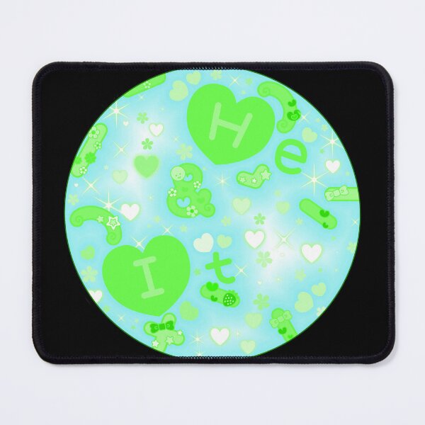 Item preview, Cutesy He/It pronoun pin (Green) designed and sold by AzamiThorn.