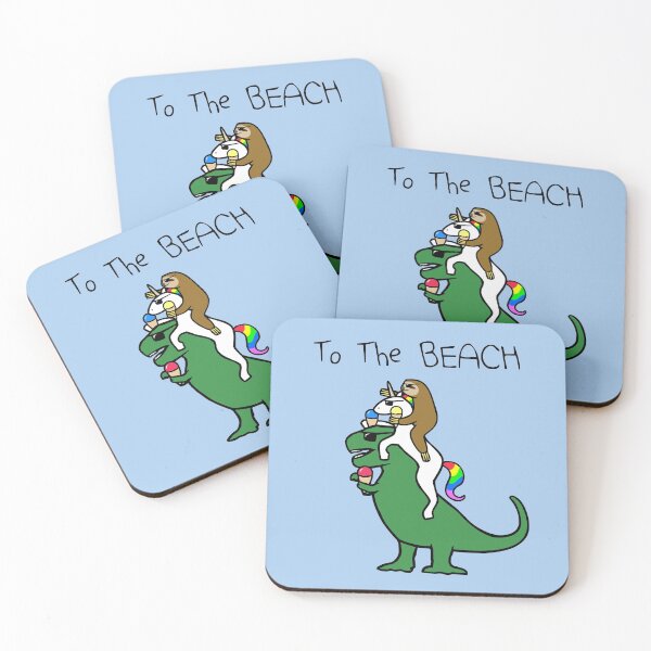 Item preview, To The Beach! (Sloth Riding Unicorn Riding T-Rex) designed and sold by jezkemp.