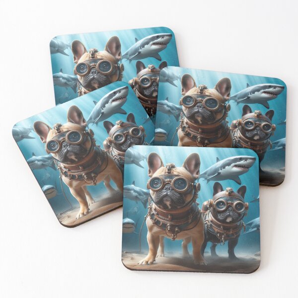 Item preview, Underwater Explorer French Bulldogs designed and sold by Avida's Fever Dreams.