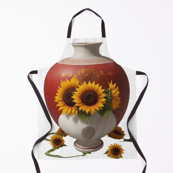 Item preview, sunflowers in chinese cloisonne red vase beautiful flowers summer and spring style designed and sold by Carlos Gudino.
