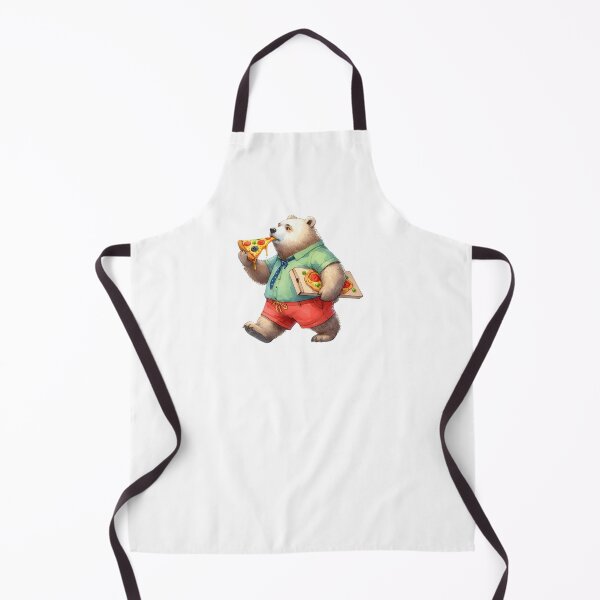 Item preview, Cute Bear Eating Pizza | In Water Color designed and sold by SnuggleSafari.