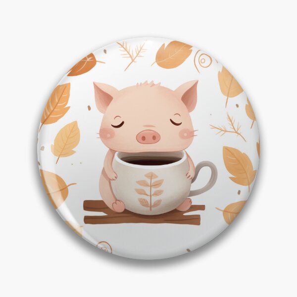 Item preview, Relaxed Mini Pig Drinking Coffee  designed and sold by CamGO.