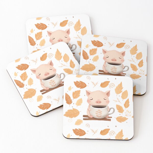 Item preview, Relaxed Mini Pig Drinking Coffee  designed and sold by CamGO.