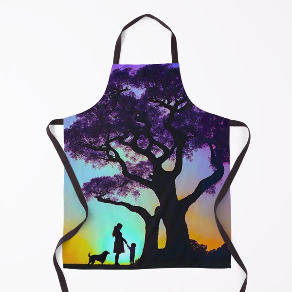 Item preview, Surreal Aurora Sunset Jacaranda Mother Child and Dog designed and sold by Fredster1966.