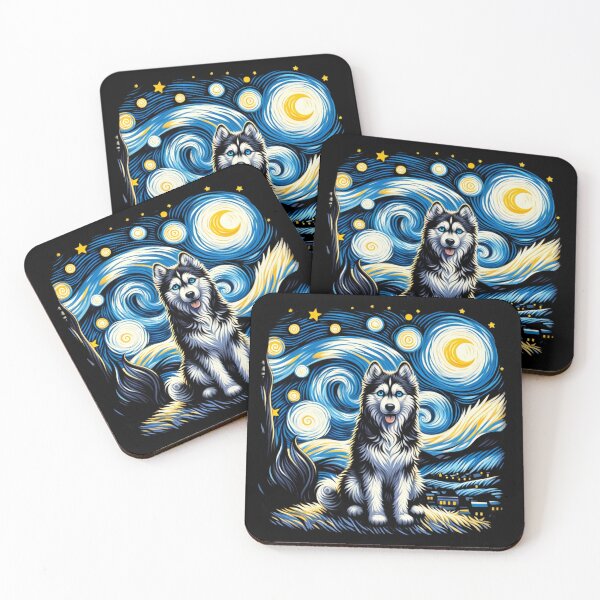 Item preview, Van gogh Starry Night Husky  designed and sold by Vangoholic.