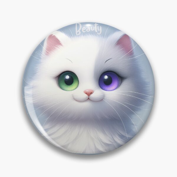 Item preview, Mystic Gaze - Heterochromatic Fluffy Kitten designed and sold by inkArtistryfine.