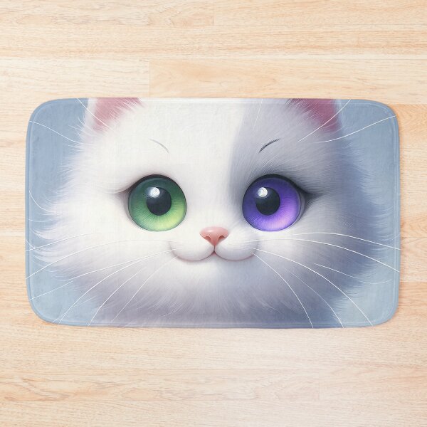 Item preview, Mystic Gaze - Heterochromatic Fluffy Kitten designed and sold by inkArtistryfine.